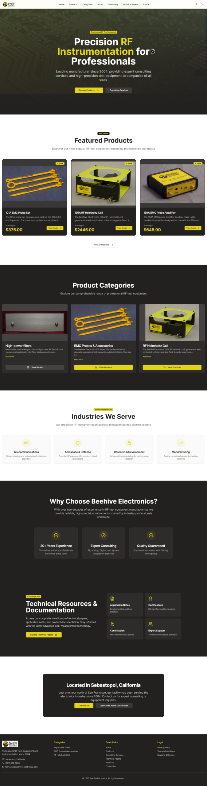 Beehive Electronics WooCommerce storefront built by STOILD
