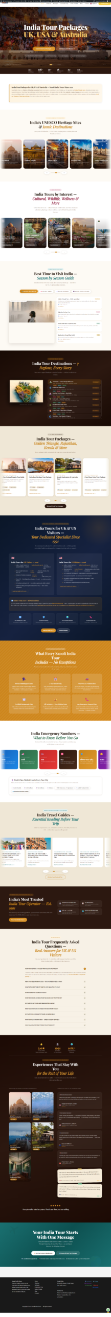 Sanoli India Tours homepage redesign — 312% impressions growth after STOILD SEO rebuild