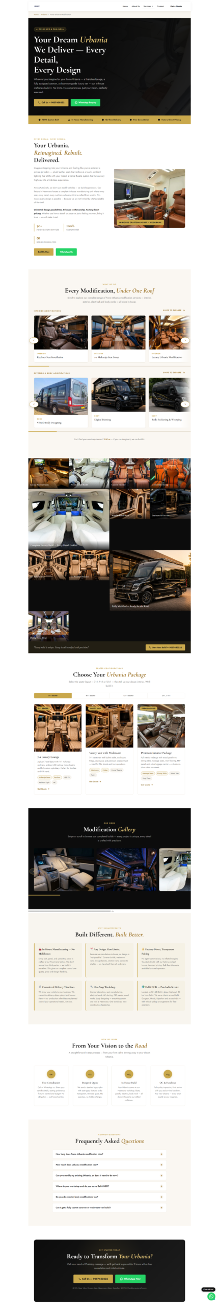 SunAutoCrafts Urbania modification service page